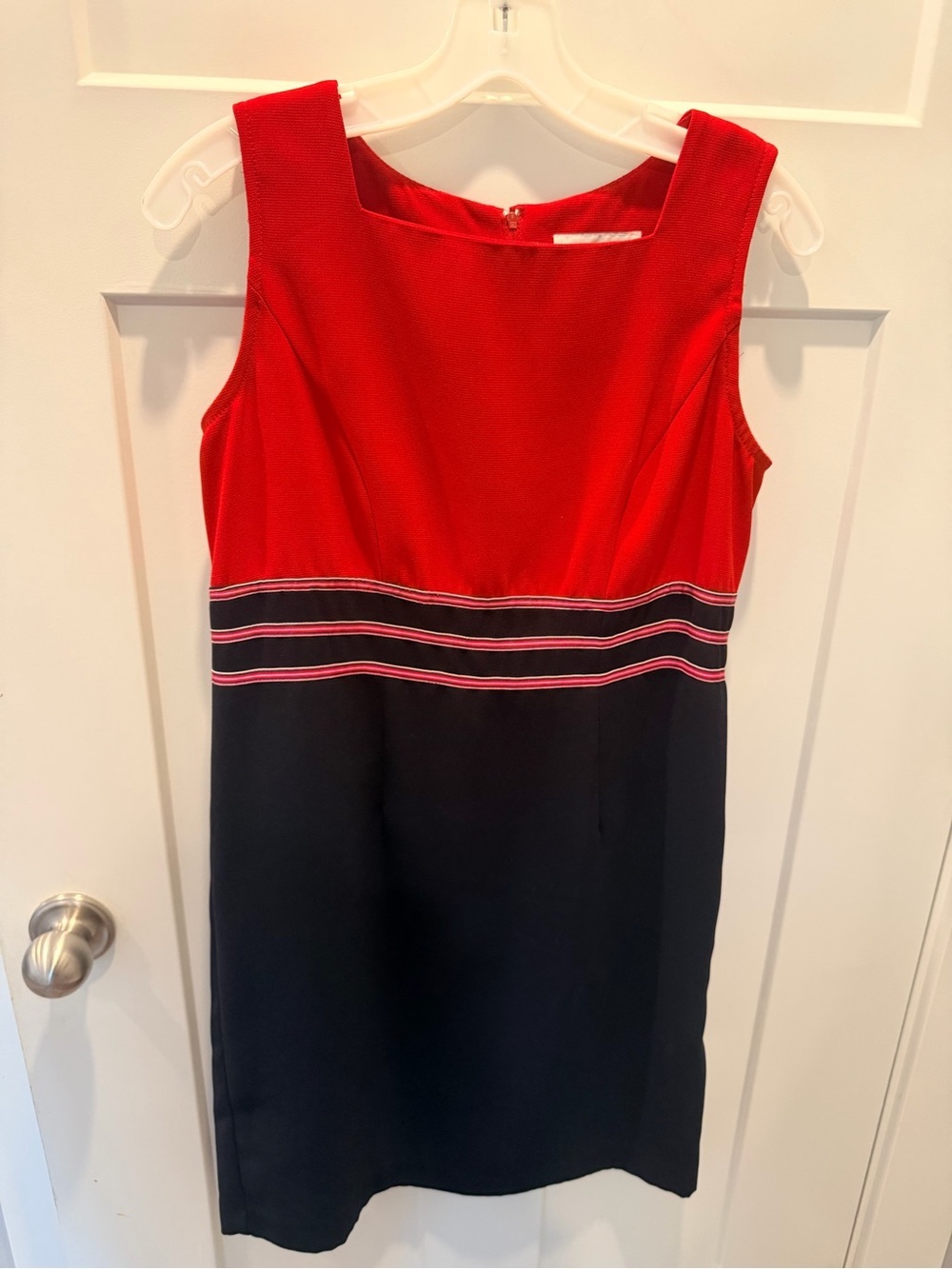 Studio I Petite Red Black Colorblock Sheath Dress Size 6P